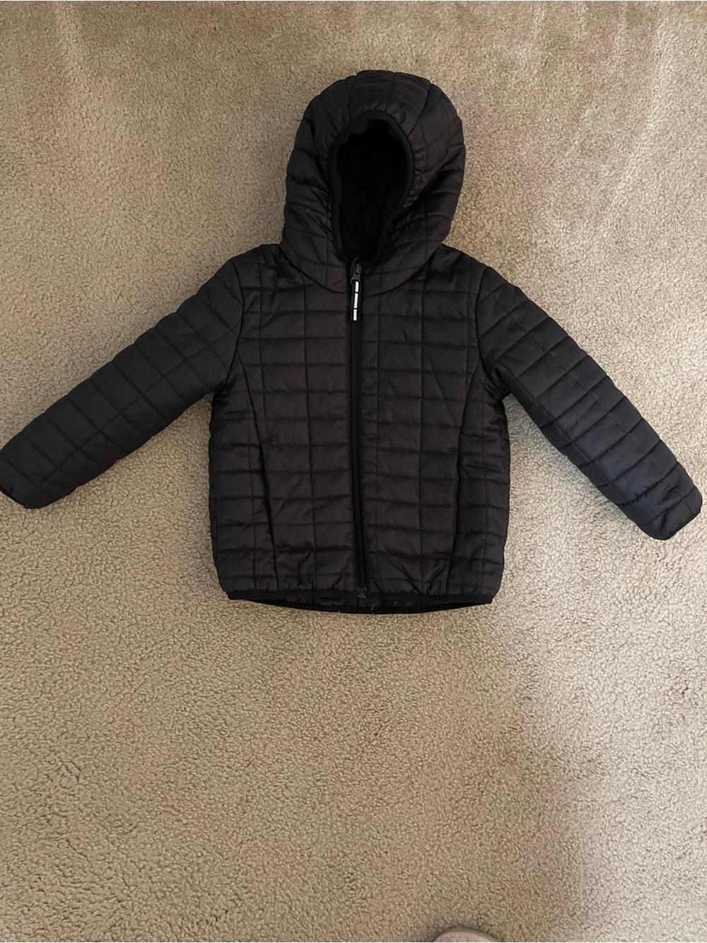 Cat & Jack Black Quilted Hooded Puffer Jacket
